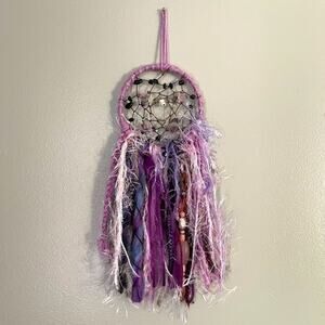 Boho Dream Catcher Wall Decor Accent Piece Lavender Fringe Handcrafted bohemian